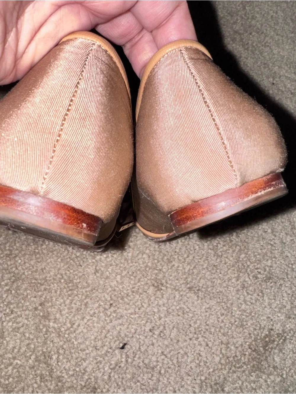 Tory Burch Tan Bow-Front Leather Flats